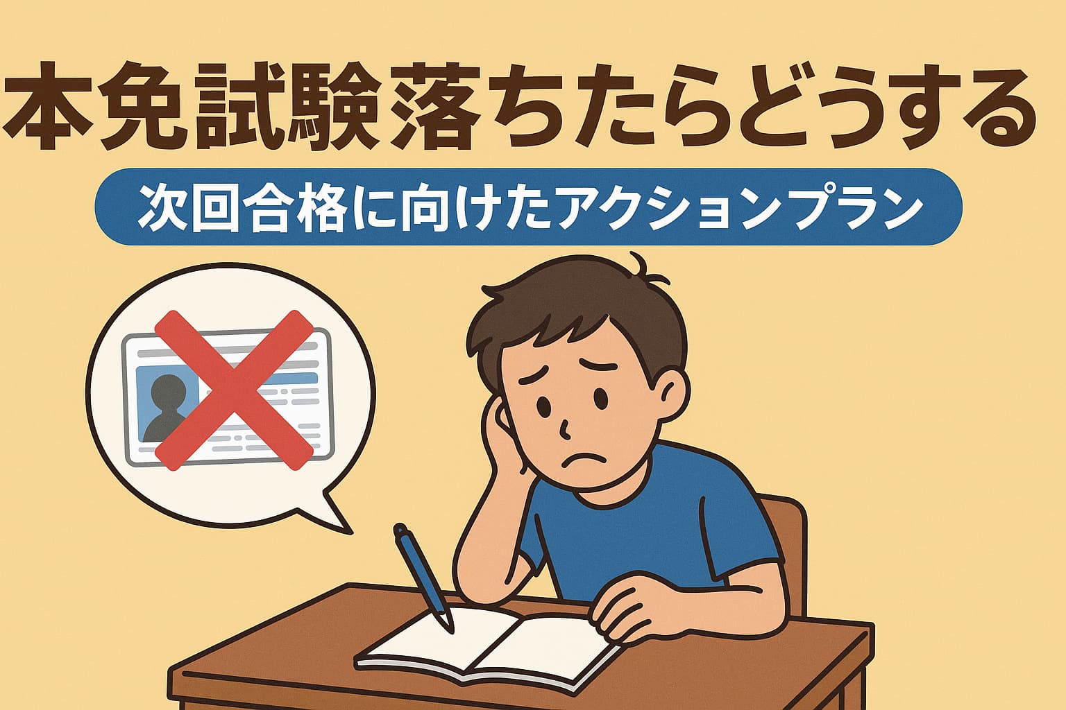 本免試験落ちたらどうする？次回合格に向けたアクションプラン