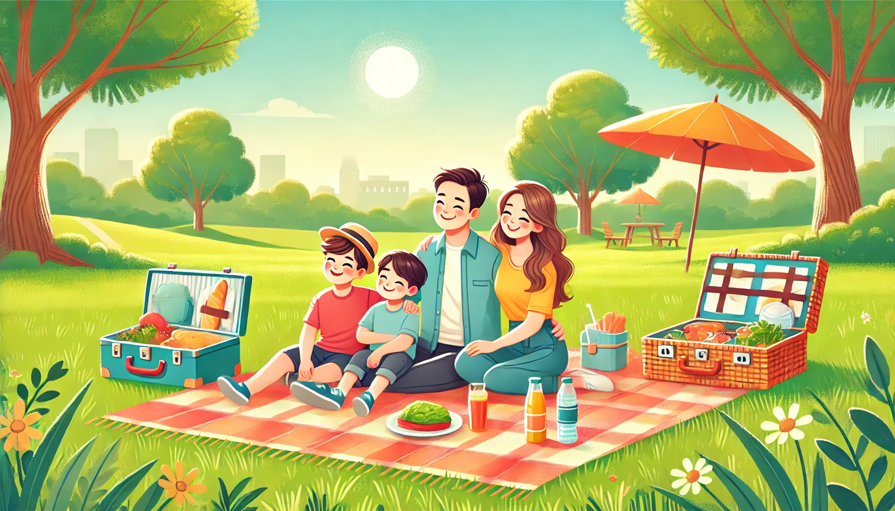 芝生広場でのんびり過ごすひととき