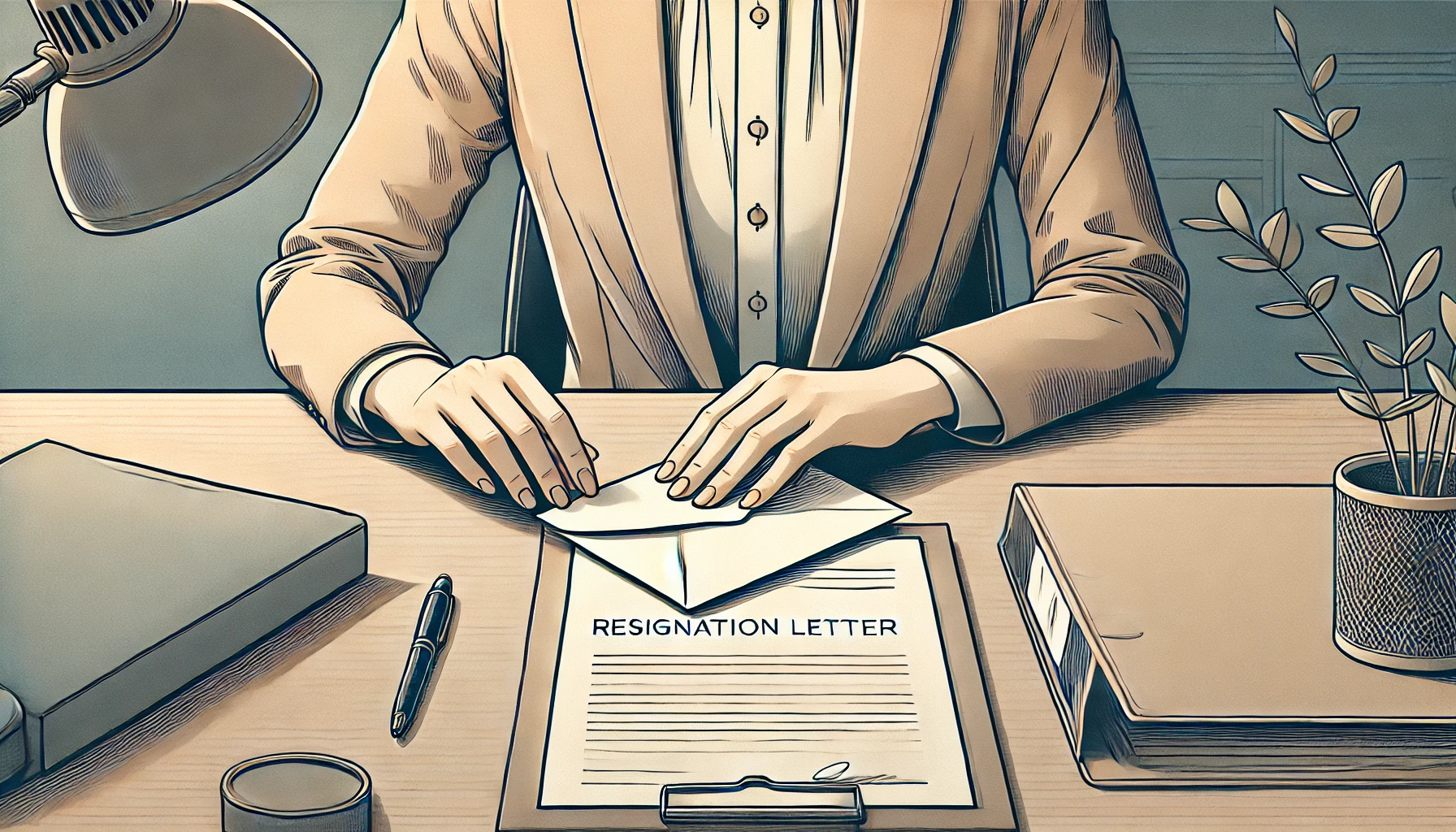 封筒に丁寧に書類を入れる